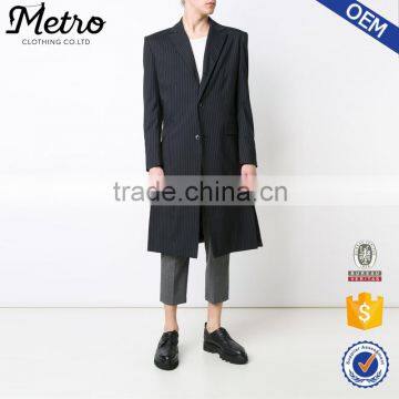 Custom man striped trench coat long winter coats