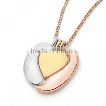 2016 Fashion Tri Color Heart Pendant Necklace for Wholesale in Dubai Factory