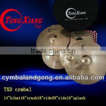 TXD cymbal set:14"hihat16"crash18"ride20"ride10"splash B20 cymbal