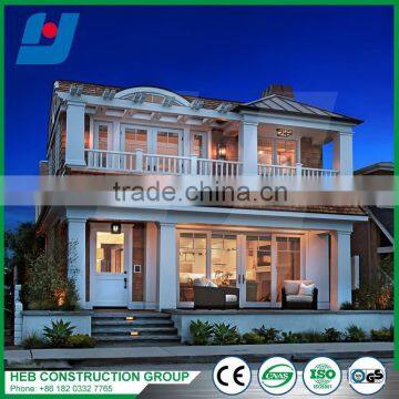 Two story luxury prefab villa steel structure building