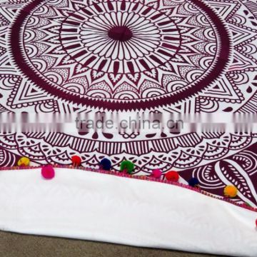 Large Round Beach Towel Turkish throw roundie ombre mandala round towel