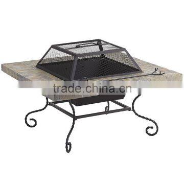 Square Cast Stone Finish Fire Pit