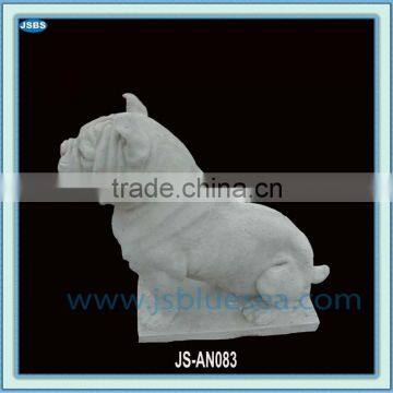 White marble puppy statue