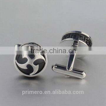 PRIMERO 2015 Jewelry Acorn Cufflinks Titanium Steel Cufflinks Epoxy Great Wall Pattern Plating Cufflinks High Quality Cufflinks photo-3
