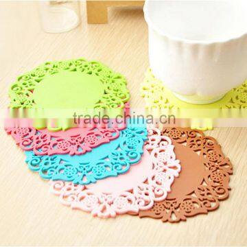 hollow out creative dining table mat silicone cup mat