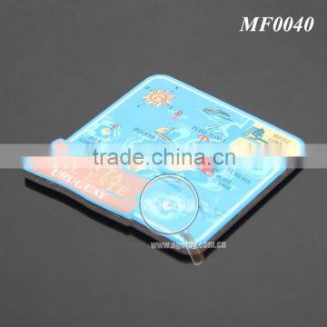Rubber Magnet Stainless Steel Metal Custom Uruguay Sandbeach Map Printing Tourist Souvenir Fridge Magnet photo-2