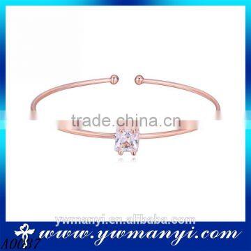 Fashion new style high quality rose gold plated cubic zircon bangle A0037