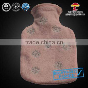 hot water bottle with MTTP cover snowy