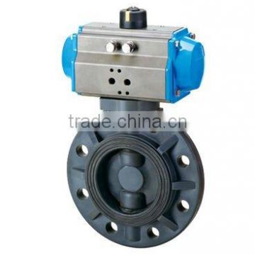 Pneumatic PVC Butterfly Valve, Plastic Butterfly Valve with Pneumatic Actuator, pneumatiche pvc valvola a farfalla