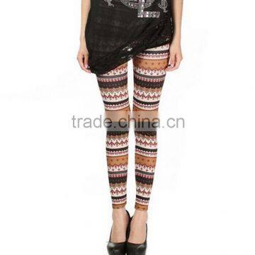 White Black Deer Print Tribal Leggings Wholesale Women Custom Leggings photo-2