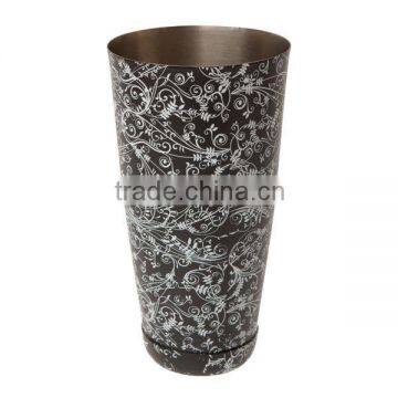 BAR SHAKER FLORAL BLACK 28 OZ