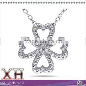 Four Leaf Clover 925 Sterling Silver Pendant Necklace