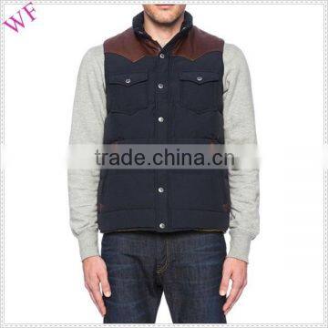 OEM High Quality Mens Leather Pattern Winter Down Vest