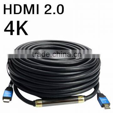 Male to male metal 50m long hdmi cable a type to a type with chip support 3d HDTV, 4k*2k for cable2.0v 1.4v