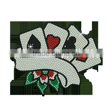 A Poker Flower with Rhinestone Hotfix Transfer Motif Design wholesale