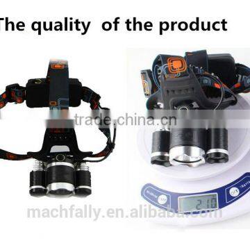 2015 Lastest Rechargeable 3LED Head Torch With 4 Modes Outdoor Lighting 3T6 LED Headlamp photo-3