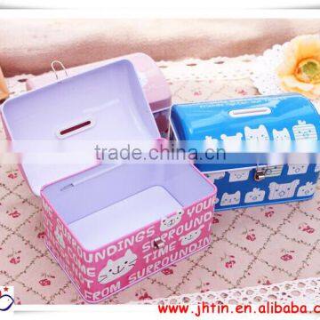 promotional box coin bank box,money tin box dongguan