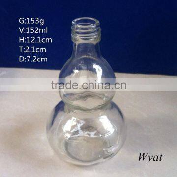 150ml 5oz clear glass wine bottles with gourd shape SLBd129