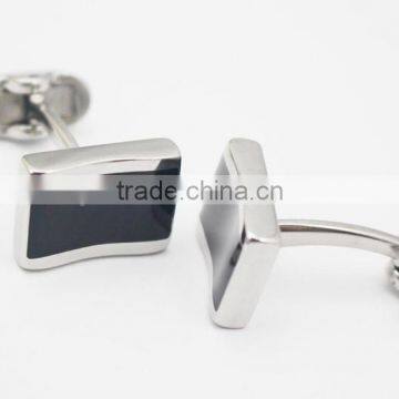 Wholesale Black Stainless Steel Custom Men's Cufflinks photo-3