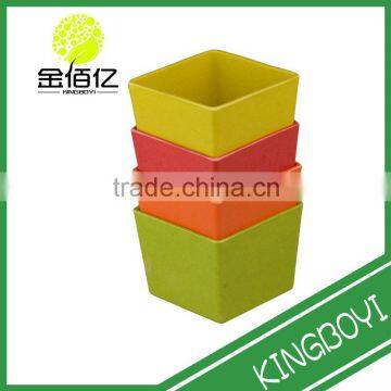 2015 hot sell mini square decorative table plastic bamboo flower pots wholesale