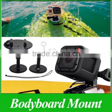 GP174 Fixed Surfboard Bracket Bodyboard + Safe Camera Tether Locking Plug Mounts Surfing Self Stick For Go Pro Hero4+/4/3+/3/2/1