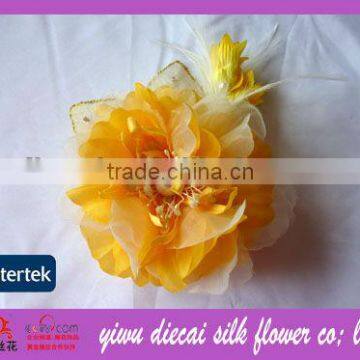 Decorative handmade fabric flower for headwear