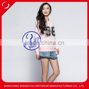 custom womens printed pullover casual fleece sweatshirts wholesale clothing