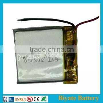 OEM Welcome 303030 Portable Lipo Battery 3.7v 250mah Rechargeable Cell photo-2