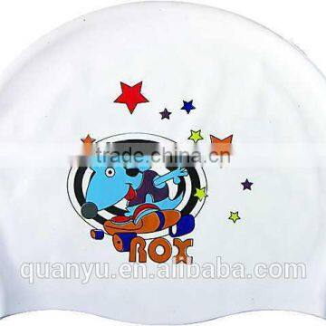 New style Lovely custom printed Animal Silicone free Swimming Caps