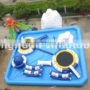 inflatable mobile amusement park with pool