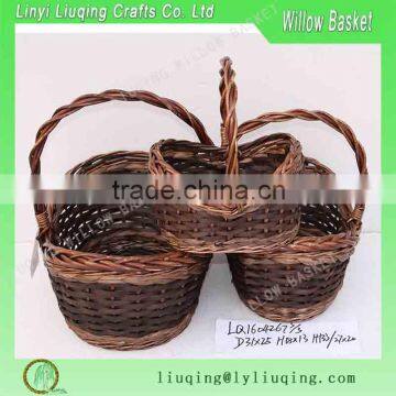 peanut willow basket with red brown color