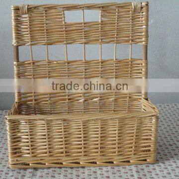 wholesale willow/wicker wall hanging book/newspaper storage basket for homeware