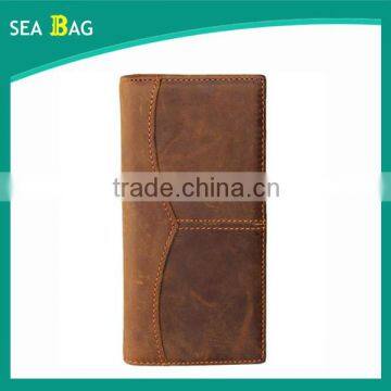 wholesale hot-sale Long style bifold Men cowleather wallet