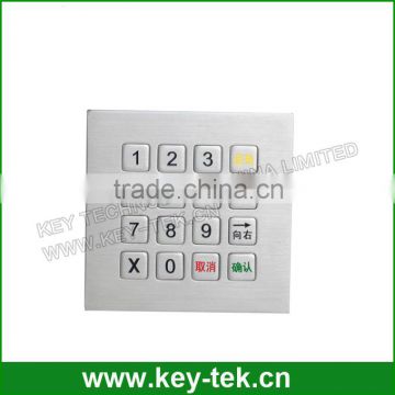 IP65 industrial slim metal usb numeric 4x4 keypad for mini device