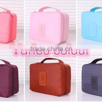 2015 Fashion Style 600D Fabric Foldable Printed Storage Travel Cosmetic Bag