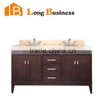 LB-LX2065 Italian Style Solid Wood Floor Stand Commercial Bathroom Vanities