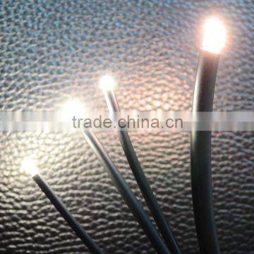 chinese manufacturer 25cores , 50cores 0.75mm multi strands end glow fiber optic cable for lighting