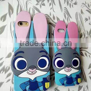 2016 new Judy Rabbit and Nick Fox shape from Zootopia for iphone 6 6plus case in cheap price