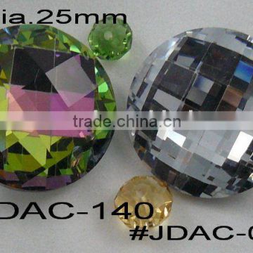 cut faces crystal glass round painting bead