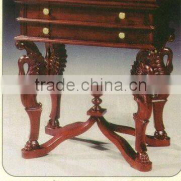 4 Swan Leg Table 2 Drawer Mahogany Indoor Furniture.