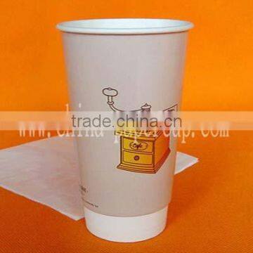 22oz Eur 20oz customer LOGO printed double wall big size of paper cup and coffee cup with lid and stirrer