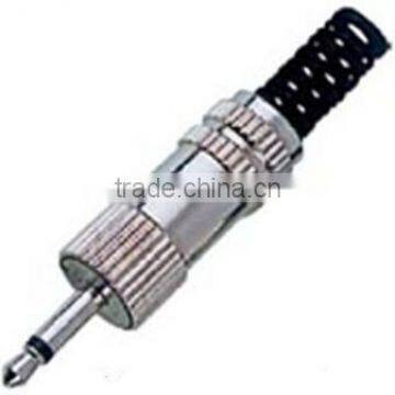 3.5mm Mono plug metal ,W/ cable protector