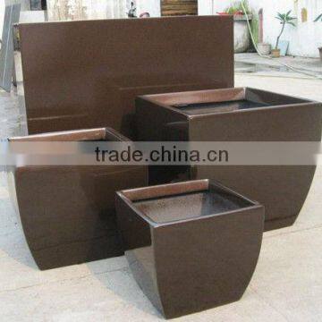 brown outdoor and indoor decoration fiberglass flower pot