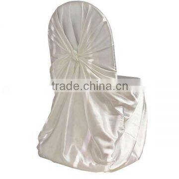 White bag style chair cover &satin self-tie chair cover for wedding