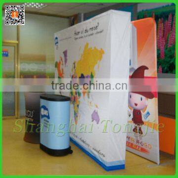 Portable tension banner with promotional booth