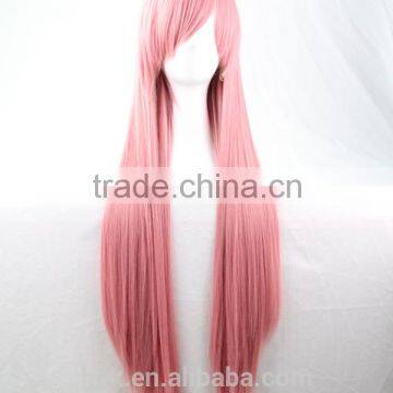 Cosplay Wig Oblique Bangs Long Straight Human Wigs 80cm 32 Inch Costume Party Synthetic Hair Wig photo-4