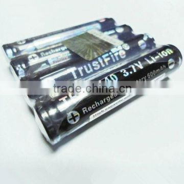 Trustfire 10440 600mAh 3.7V Li-ion Rechargeable Battery Black ( protected )