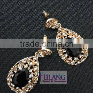 GOLD Drop Jewelry Earrings Hypoallergenic Diamond Crystal Earrings photo-2