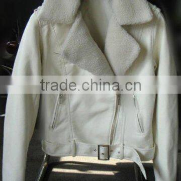 Washed PU women jacket