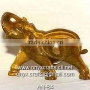 Brown Onyx Elephant Figurines